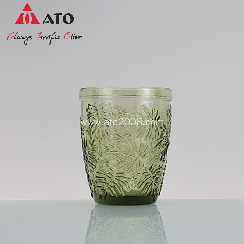 ATO Embossed Classic Pattern Juice Water Glass Tumbler