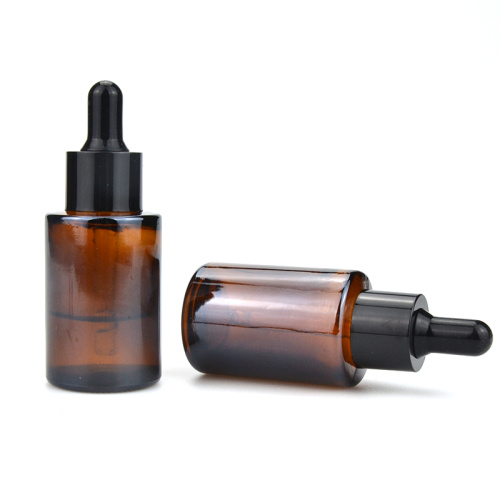 Luxus einzigartig 30 ml 50 ml flach runde Form ätherische Ölkosmetikglas -Tropfenflasche Serum