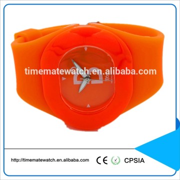 classic silicone rubber quartz watch women bracelet orange strap