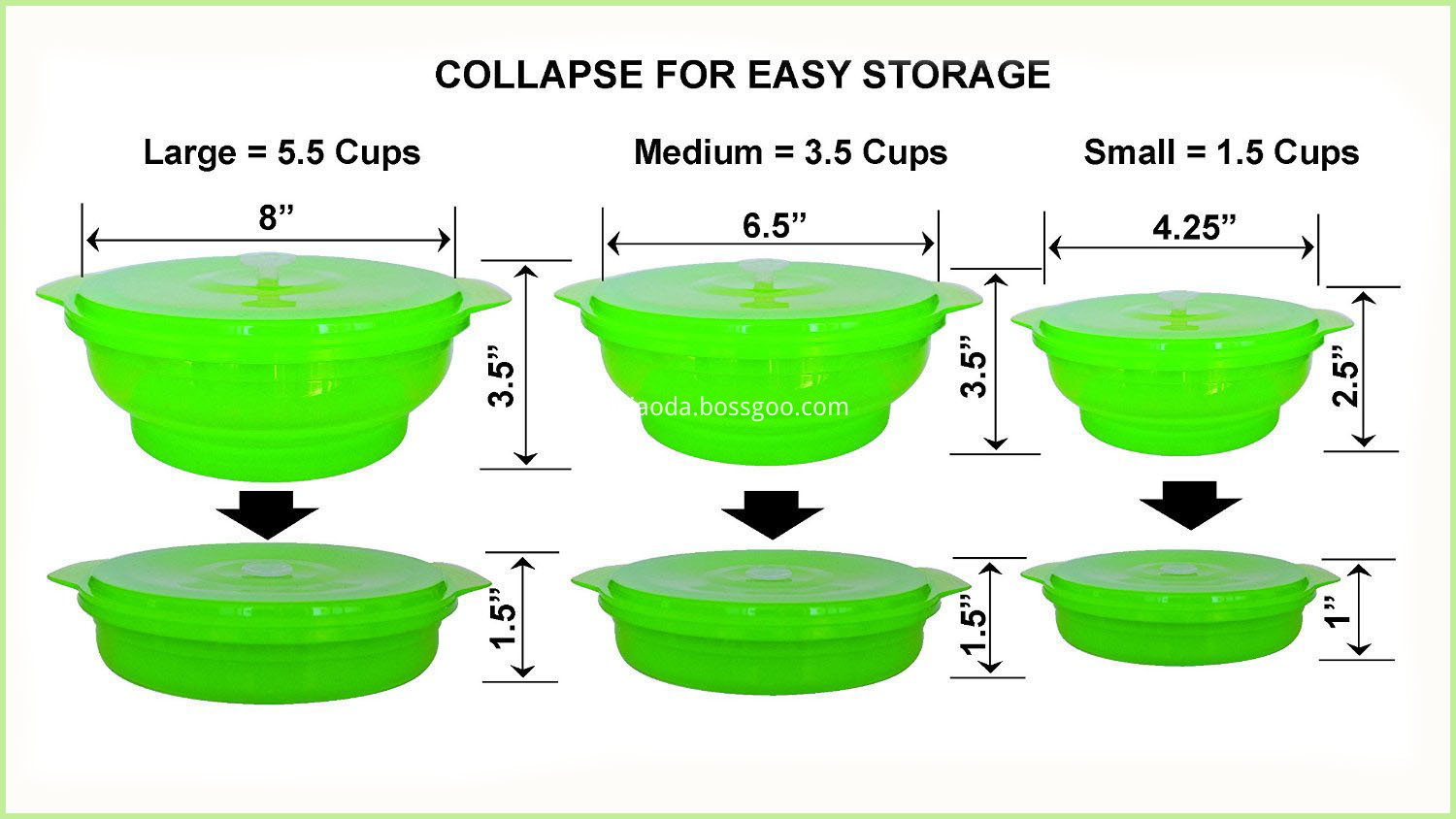 New Premium Collapsible Silicone Lunch Bento Box