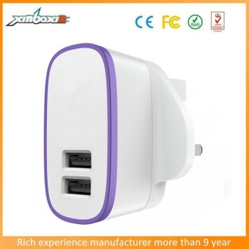 2015 nice hot selling dual usb UK charger, 2.1A UK charger dual usb uk charger, dual ukwall charger