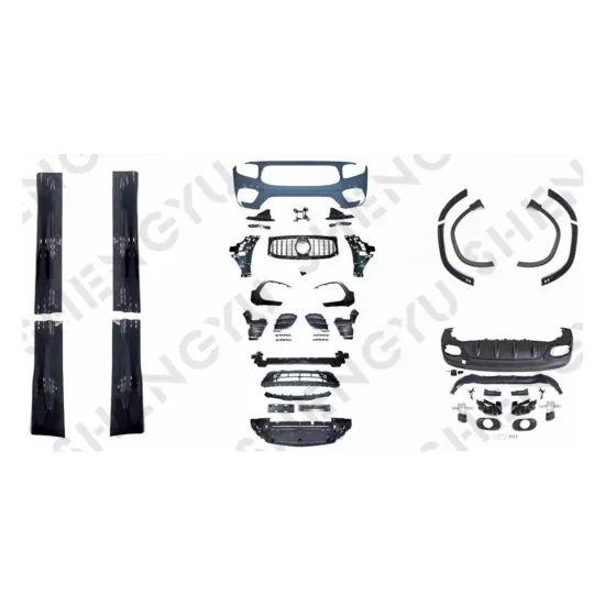 GLB35 Black Warrior Style Car Bumpers for Benz GLB Class X247 (2018-2022) - Front Bumper Assembly with Grille
