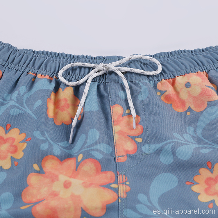 Pantalones cortos de playa florales con estampado de bañadores de estilo deportivo