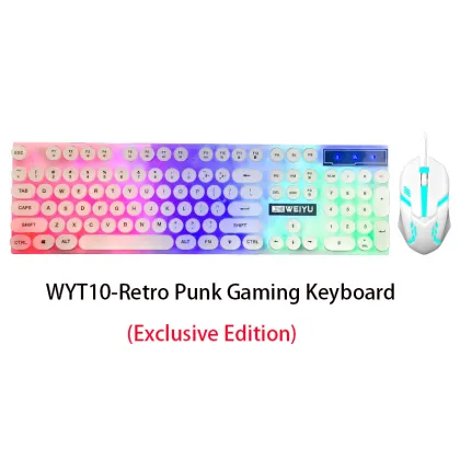 104-Key Wired Mixed Color Luminous Mechanical Keyboard for eSports and Office Use