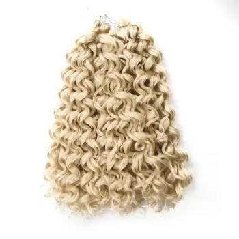 Hot Sell 24 inch Ombre Gray Blonde Afro Curl Water Wave Braids Ocean Wave Curly Synthetic Crochet Braiding Hair Extension