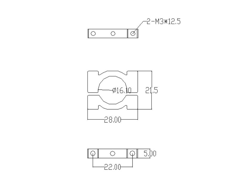 GJ-16mm Boom Clamp Dimension