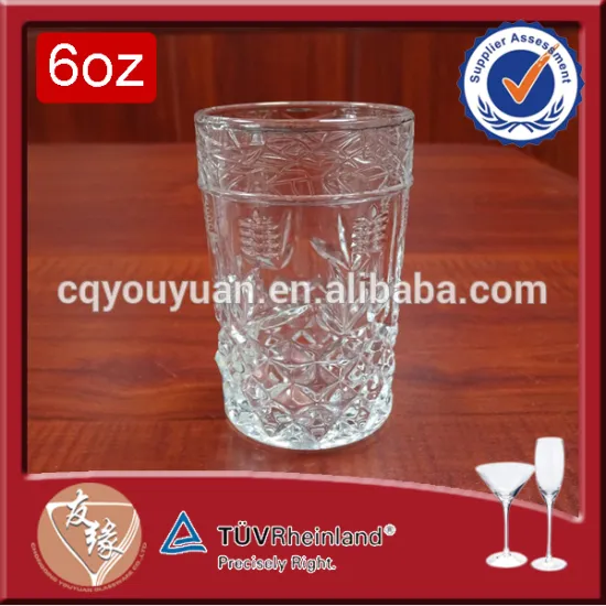 Cheap machine pressed cheap glass tumbler cup 6oz elegant drinking glass
