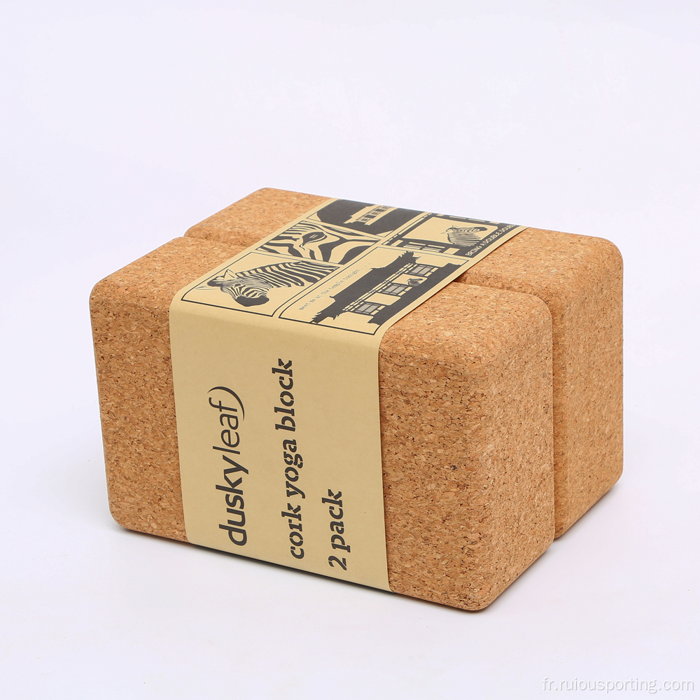 Blank Cork Yoga Blocs Natural Brick