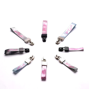 Double Glitter Zipper Ribbon with Nylon Webbing Puller