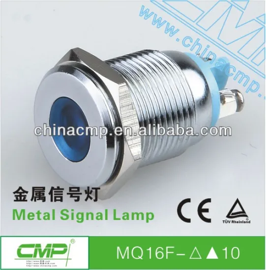 Thread diameter 16mm chrom plated brass waterproof led indicator light