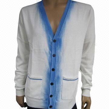 Men's V-neck cardigan with printing