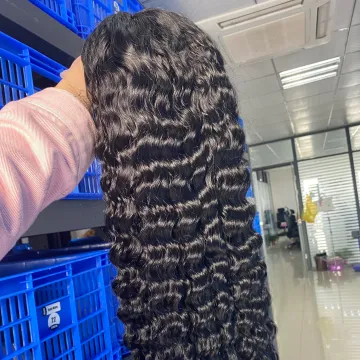 150% mink brazilian human hair 13x4 lace front wig, brazilian deep wave human hair wig, raw lace front wig with baby hair