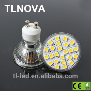 2015 hot sale GU10 LED Spot Light 24SMD 3.5W LED Lamp, Glass LED Bulb GU10