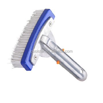 5.5''/14cm Polybristle Wall Brush with Aluminium Handle: Ideal Tool for Pool Cleaning and Filter Maintenance