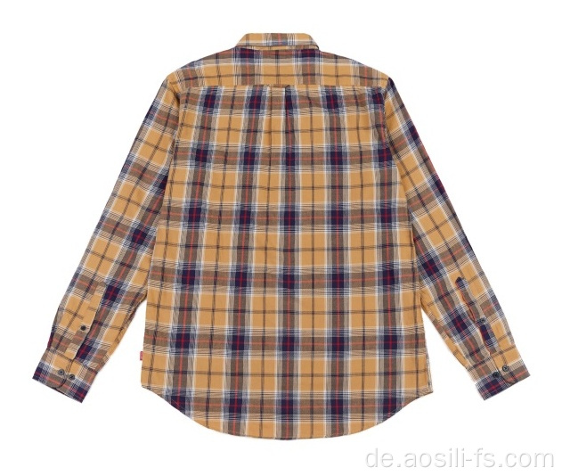 Benutzerdefinierte Herren Langarm gewebte Hemden im Herbst