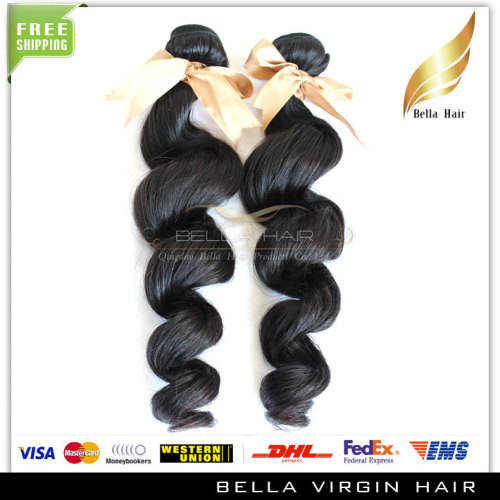 Wholesale 5a virgin brazilian loose wave hair weaves double weft brazilian hair bundle