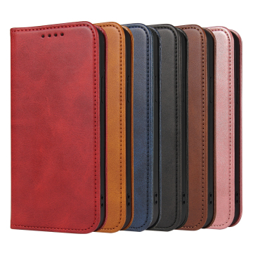 Caixa de telefone da carteira de couro para iPhone 14/13/12 mini/pro/max - capa de flip magnética com suporte de cartão