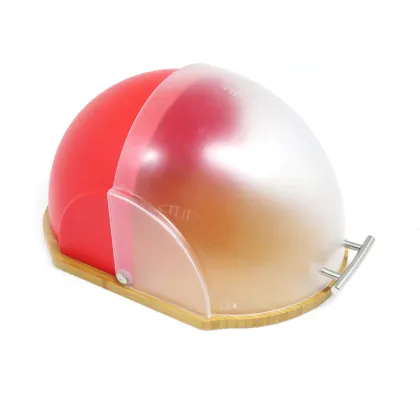 Plastics Roll Top Wooden Base Bread Box