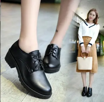Elegant Mid-Heel Leather Shoes: Stylish, All-Match Women's Footwear