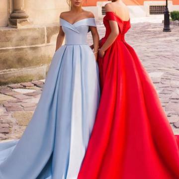 Hot Selling Simple Satin Prom and Wedding Dresses
