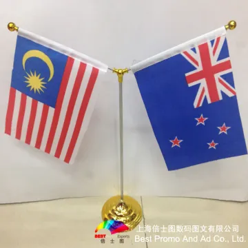 Mini table flag with plastic stand