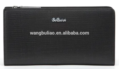 Genuine leather wallet black travel wallet