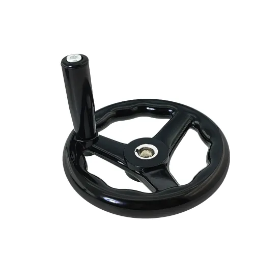 Black Bakelite Three-Spoked Rotating Handwheel for Lathe