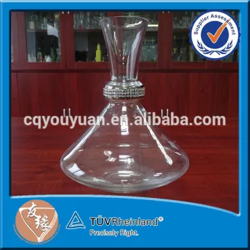 Antique handmade 2.5L wide base bulk clear glass wine aerator decanter