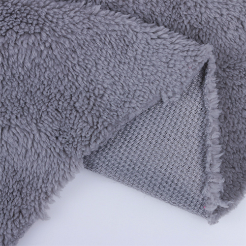 Gray Velveteen Fleece Sherpa Fabric