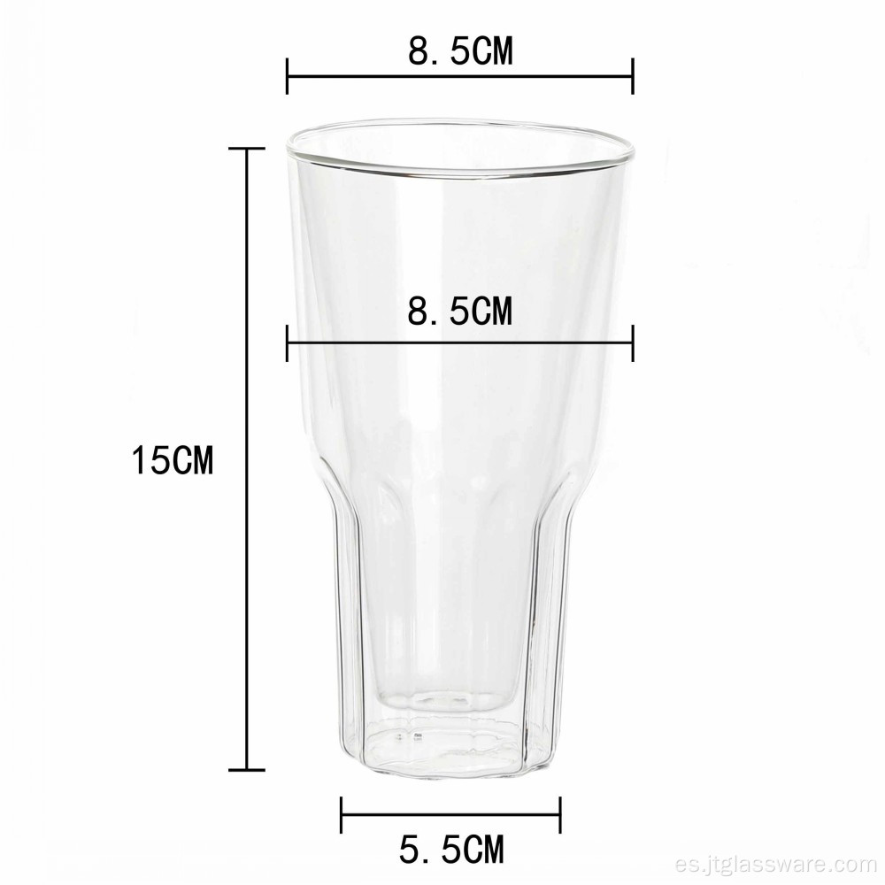 Hermosos vasos de vidrio de doble pared