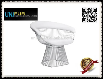 Replica Warren Platner upholstered back wire lounge Chair with cushion