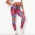 dath ceangail yoga leggings làn fhaid