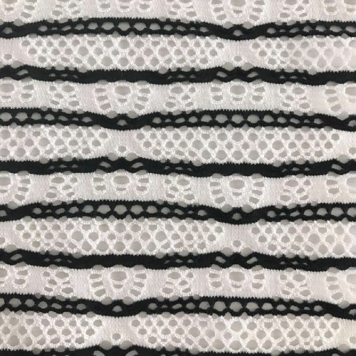 Tessuto jacquard a righe bianco nero