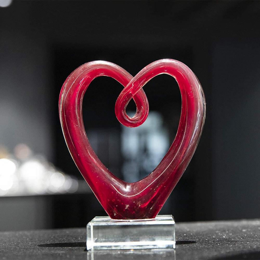 5 &#39;&#39; Tall Art Glass Heart Skulptur Herzstück