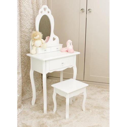 Children Dressing Table With Mirror and Stool