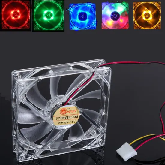 120 x 120 x 25mm 4 LED Light Quad PC Case Fan PC Computer Clear Case Cooler Fan CPU Cooling Fan Gaming Cooling System