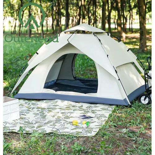 pop up camping tent 3-4 Person Double Layers Camping Thickened Instant Tent Manufactory