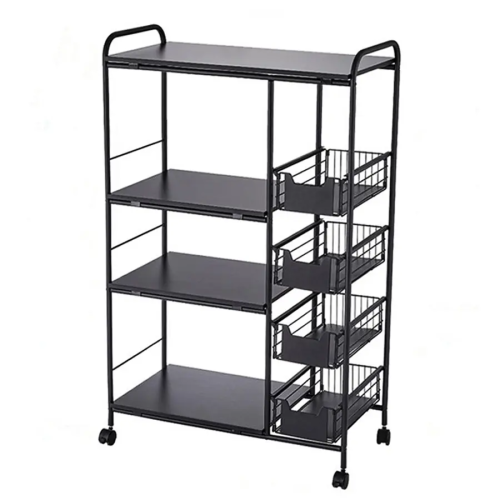 Kitchen Storage Microwave Storage Rack with Basket Drawers & Carts