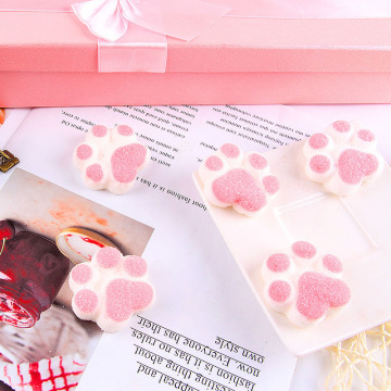 Customizable Cat Claw Shaped Halal Gummy Confectionery - Bulk Pink Multi-Flavored Marshmallows