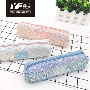 Custom hotsale colorful square long sequin pencil case