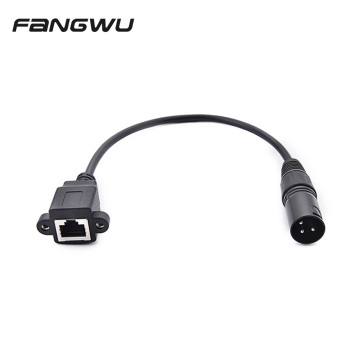 Balanced XLR to RJ45 Female Audio Cable for Mixing Console: Connecting XLR and Ethernet Cables for Professional Audio Setup