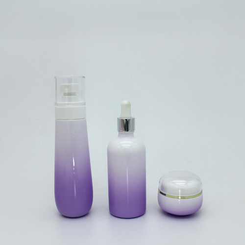 Violet Cosmetics Opal Glass Packaging violet glass bottles and jars Supplier