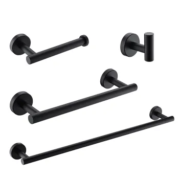 Black Wall-Mounted Luxury Bathroom Accessory Set