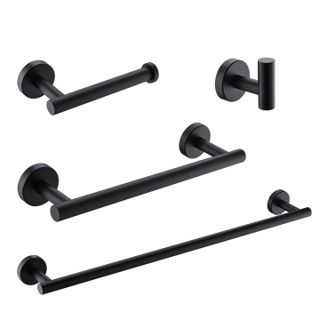 Black Wall-Mounted Luxury Bathroom Accessory Set