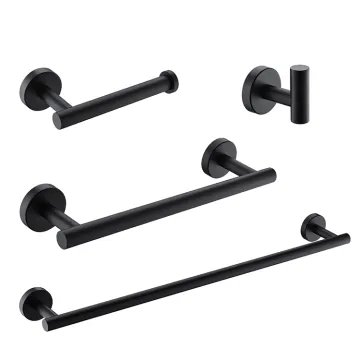 Black Wall-Mounted Luxury Bathroom Accessory Set