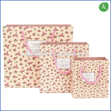 Elegant Small broken flower paper shopping bags /fancy gift paper bags