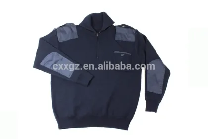 Military sweater, Navy blue wool sweater