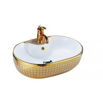 Bathroom Accessory Ceramic Gold Hand Wash Basin Sink