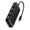 USB3.0 Multi Hub مع مفتاح LED