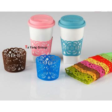 Eco-friendly silicone coffee cup sleeve